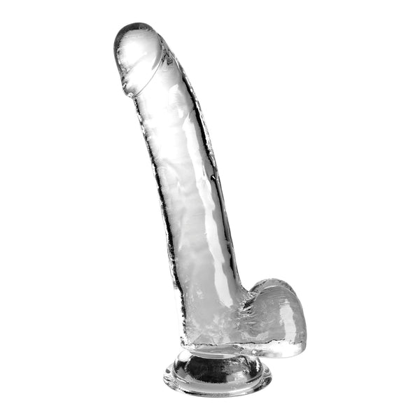 King Cock Clear 9 Inch With Balls Clear  PIPEDREAM PRODUCTS Midnight Life Store